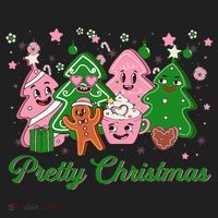 Pretty Christmas AKA Christmas Squad Pink Xmas Black Wo  Women's Sweatshirt thumb 2
