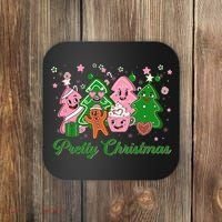 Pretty Christmas AKA Christmas Squad Pink Xmas Black Wo  Coaster thumb 0