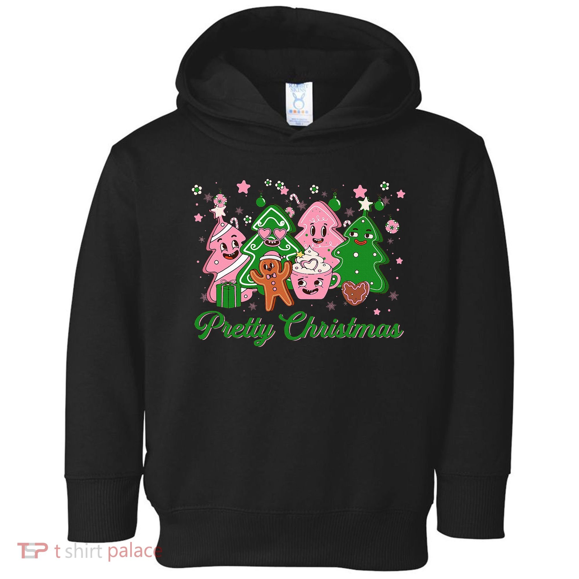 Pretty Christmas AKA Christmas Squad Pink Xmas Black Wo  Toddler Hoodie