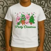 Pretty Christmas AKA Christmas Squad Pink Xmas Black Wo  T-Shirt thumb 3