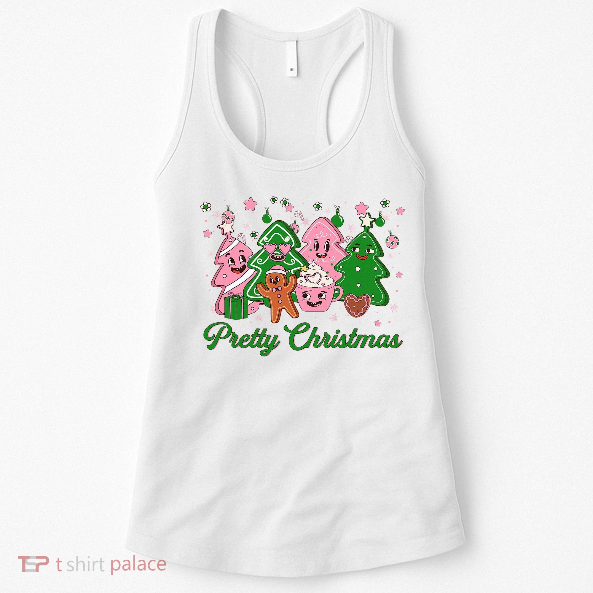 Pretty Christmas AKA Christmas Squad Pink Xmas Black Wo  Women's Tank Top
