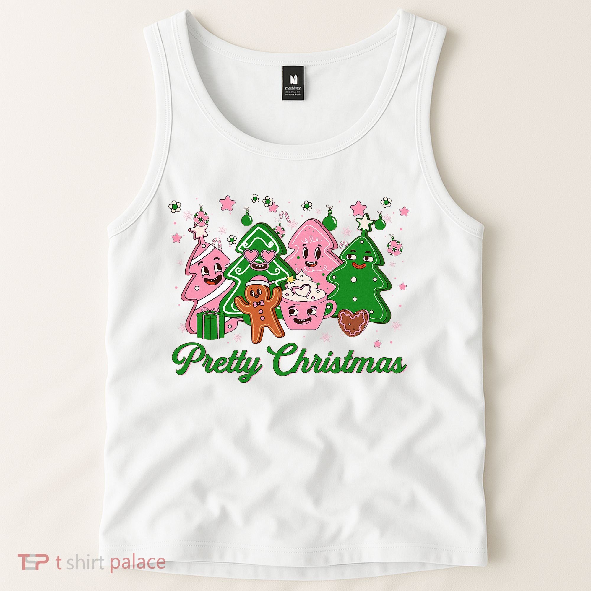 Pretty Christmas AKA Christmas Squad Pink Xmas Black Wo  Tank Top