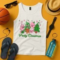 Pretty Christmas AKA Christmas Squad Pink Xmas Black Wo  Tank Top thumb 4