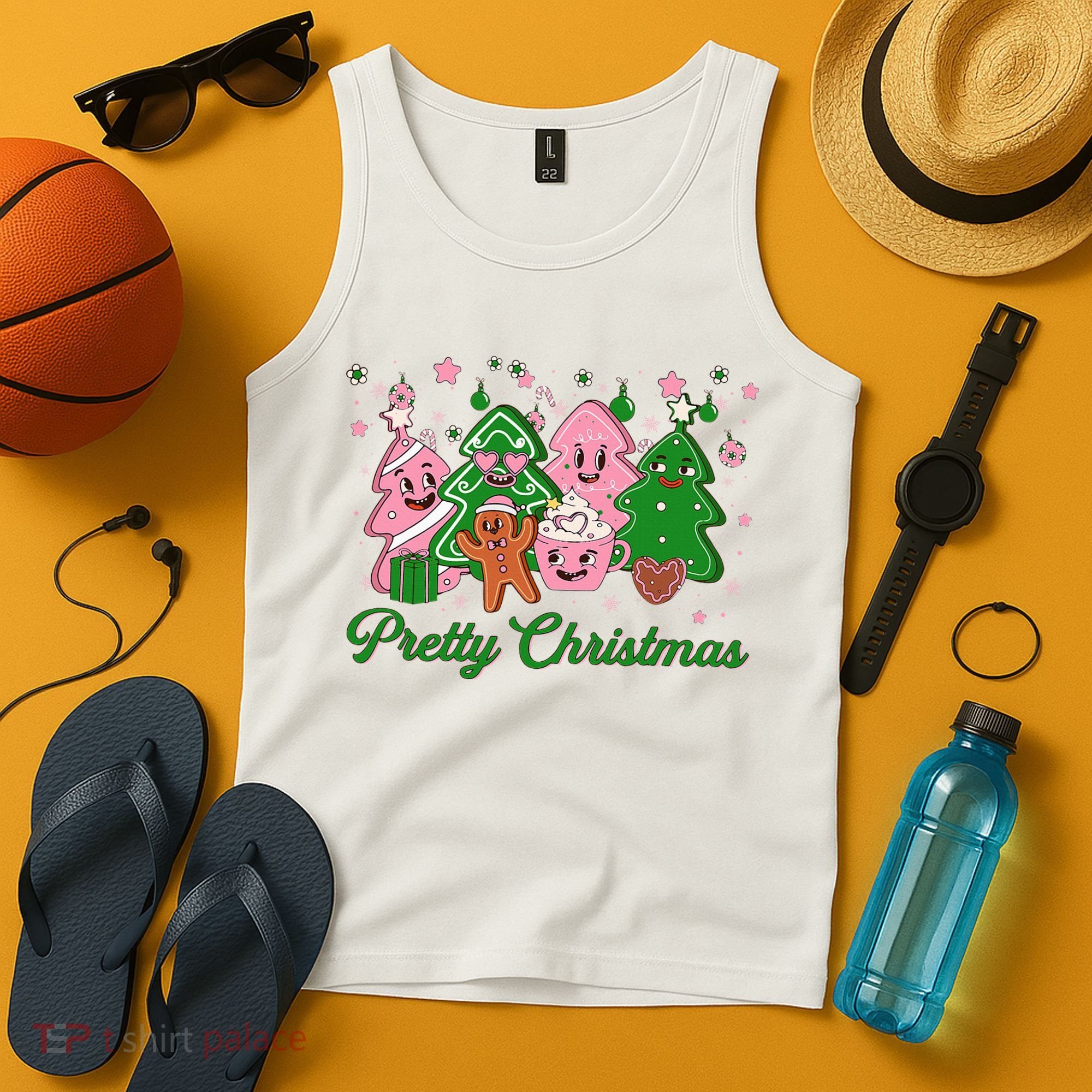Pretty Christmas AKA Christmas Squad Pink Xmas Black Wo  Tank Top