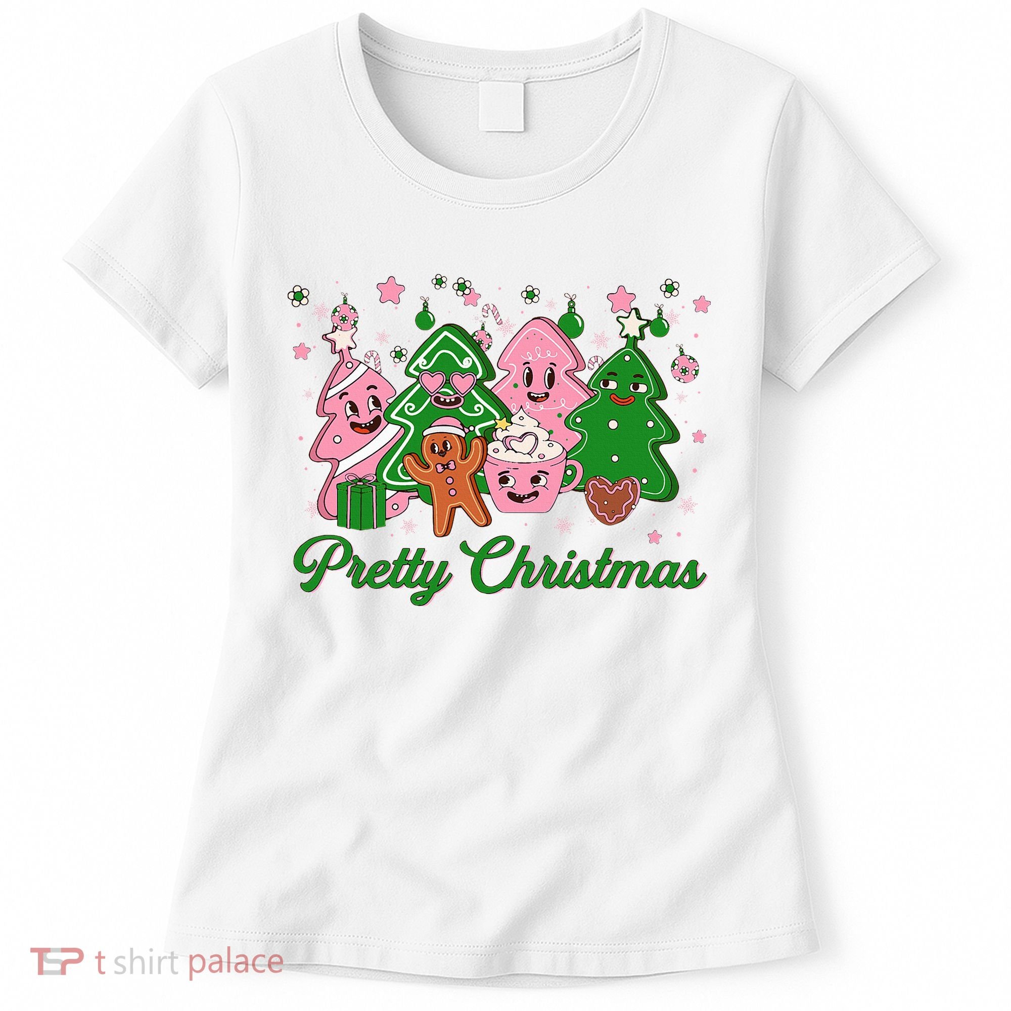 Pretty Christmas AKA Christmas Squad Pink Xmas Black Wo  Women's T-Shirt