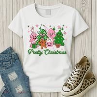 Pretty Christmas AKA Christmas Squad Pink Xmas Black Wo  Women's T-Shirt thumb 3