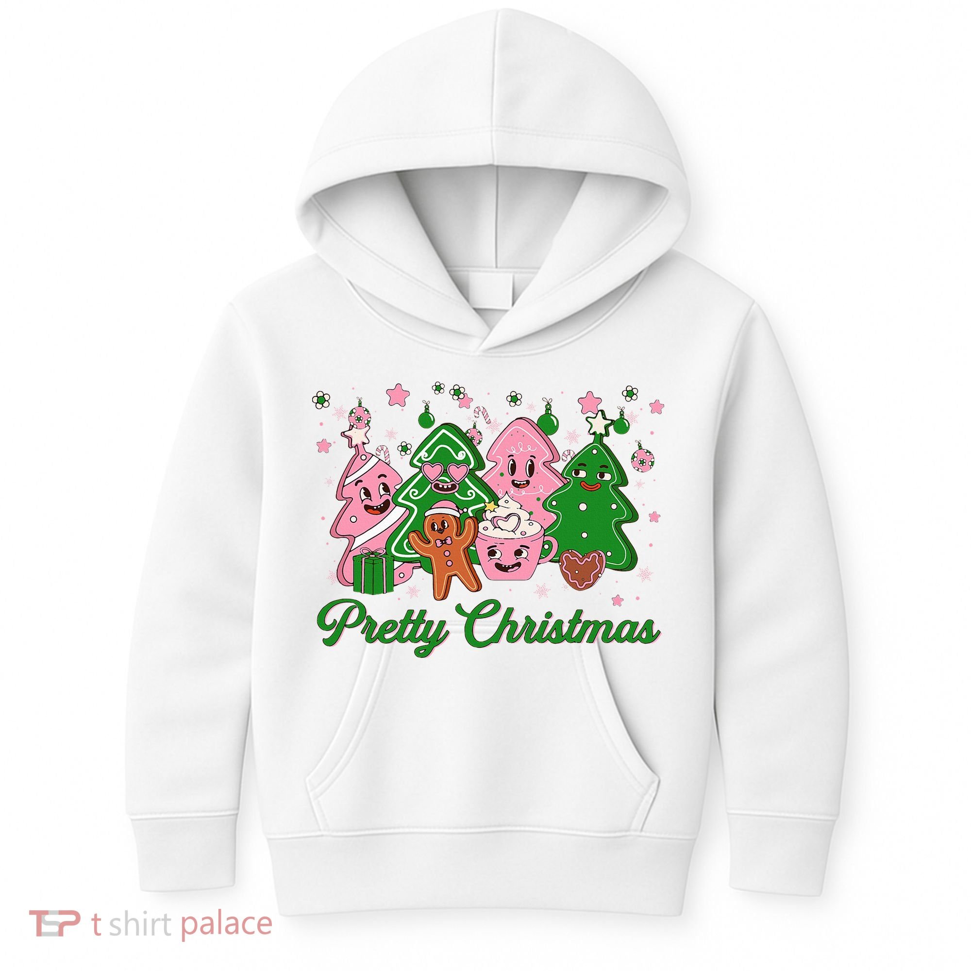 Pretty Christmas AKA Christmas Squad Pink Xmas Black Wo  Kids Hoodie