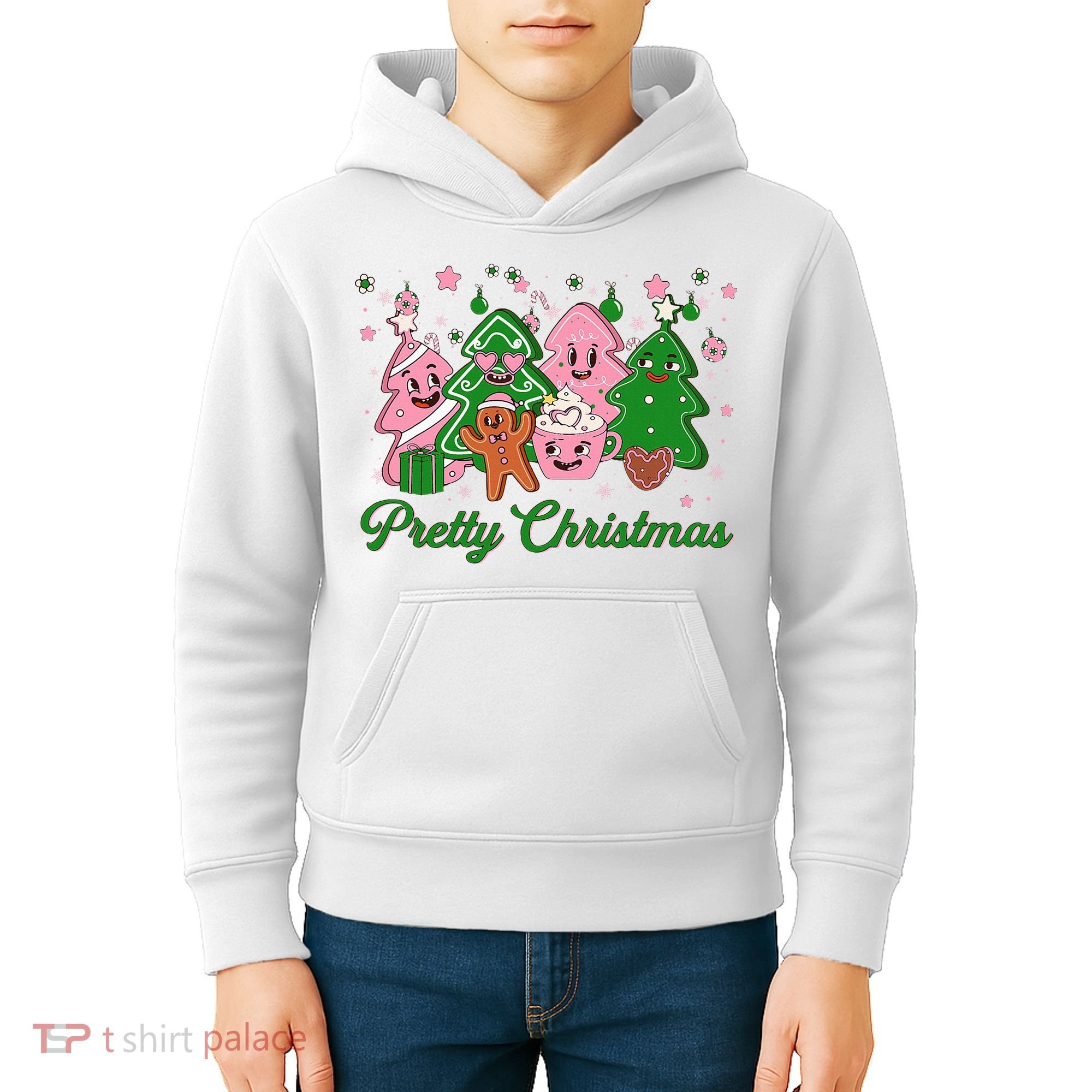 Pretty Christmas AKA Christmas Squad Pink Xmas Black Wo  Kids Hoodie