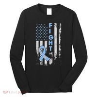 Prostate Cancer Awareness Fight American Flag Gifts Long Sleeve Shirt thumb 0