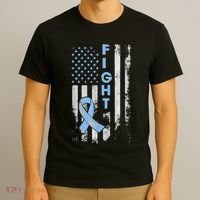 Prostate Cancer Awareness Fight American Flag Gifts T-Shirt thumb 3