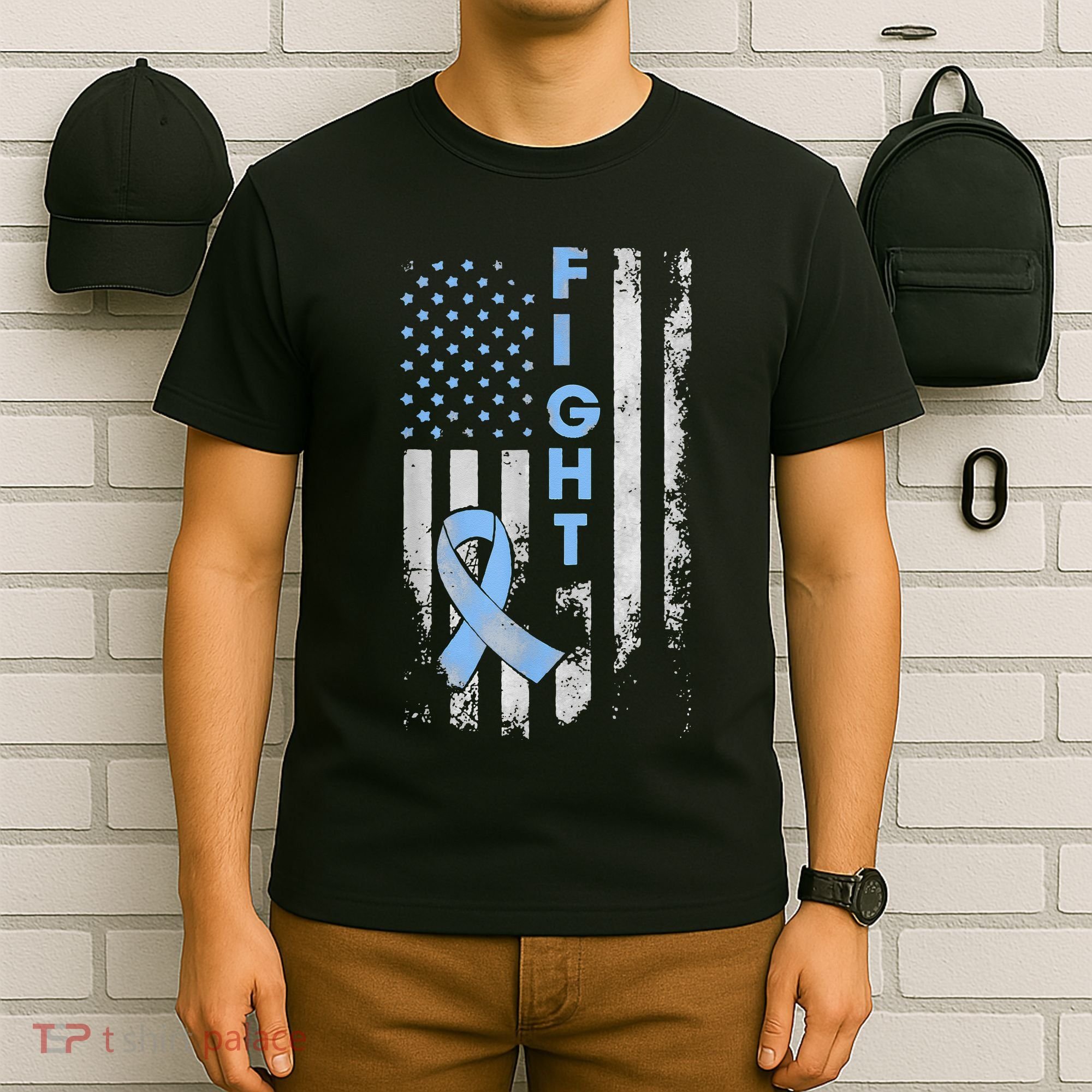 Prostate Cancer Awareness Fight American Flag Gifts T-Shirt