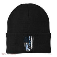 Prostate Cancer Awareness Fight American Flag Gifts Beanie thumb 0
