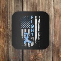 Prostate Cancer Awareness Fight American Flag Gifts Coaster thumb 0