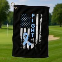 Prostate Cancer Awareness Fight American Flag Gifts Golf Towel thumb 1
