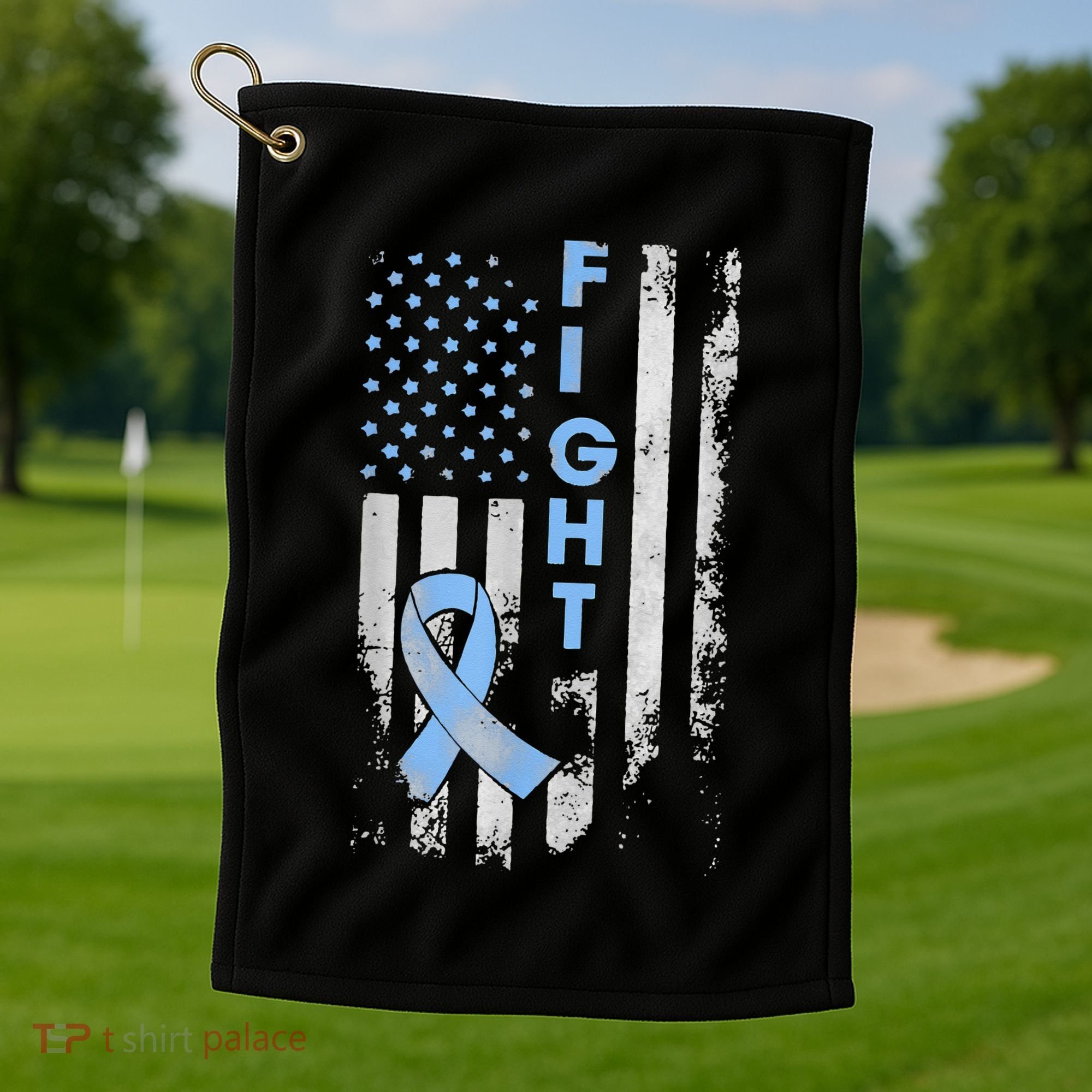 Prostate Cancer Awareness Fight American Flag Gifts Golf Towel