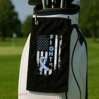 Prostate Cancer Awareness Fight American Flag Gifts Golf Towel thumb 2
