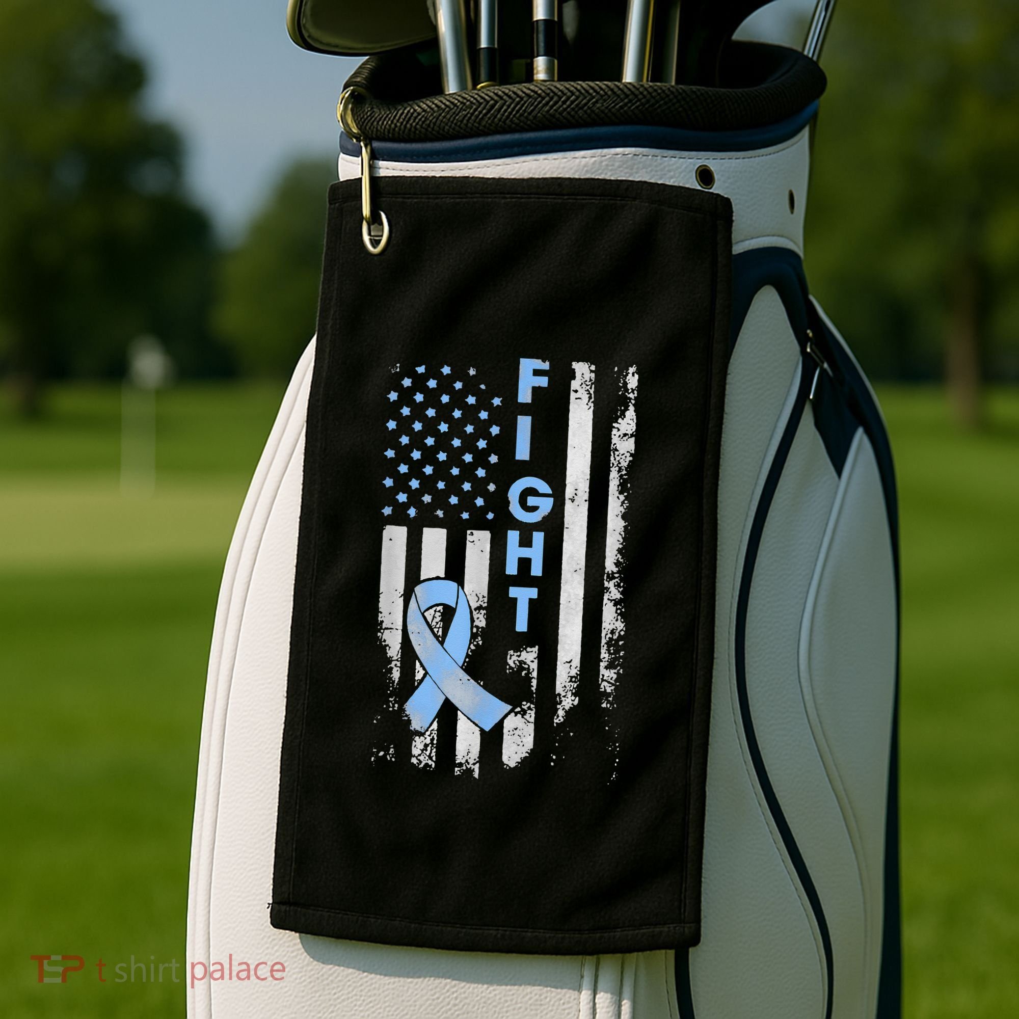 Prostate Cancer Awareness Fight American Flag Gifts Golf Towel