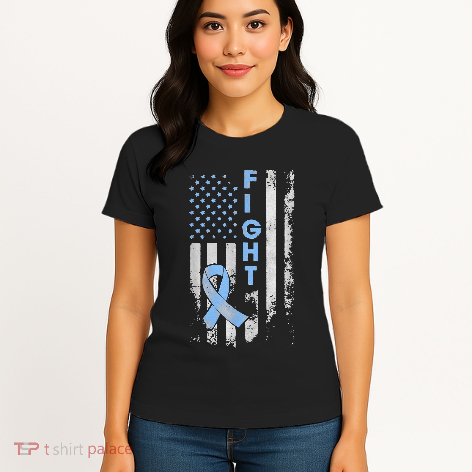 Prostate Cancer Awareness Fight American Flag Gifts Women's T-Shirt