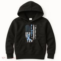 Prostate Cancer Awareness Fight American Flag Gifts Kids Hoodie thumb 0