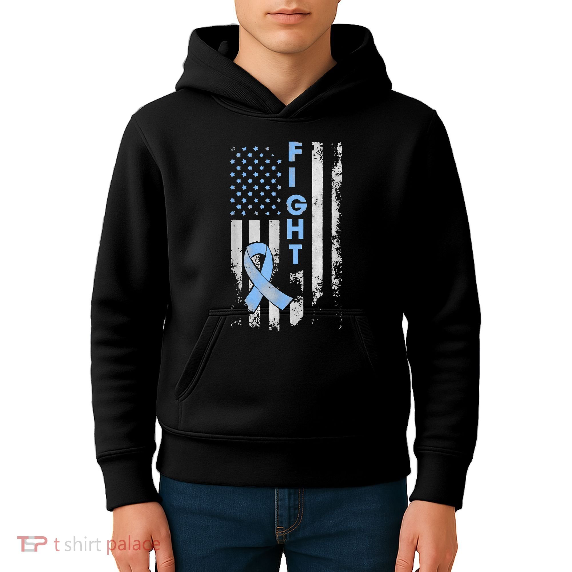 Prostate Cancer Awareness Fight American Flag Gifts Kids Hoodie
