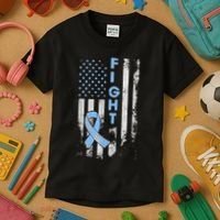 Prostate Cancer Awareness Fight American Flag Gifts Kids T-Shirt thumb 3