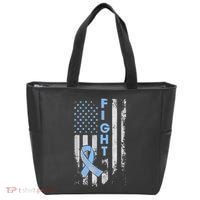 Prostate Cancer Awareness Fight American Flag Gifts Tote Bag thumb 0
