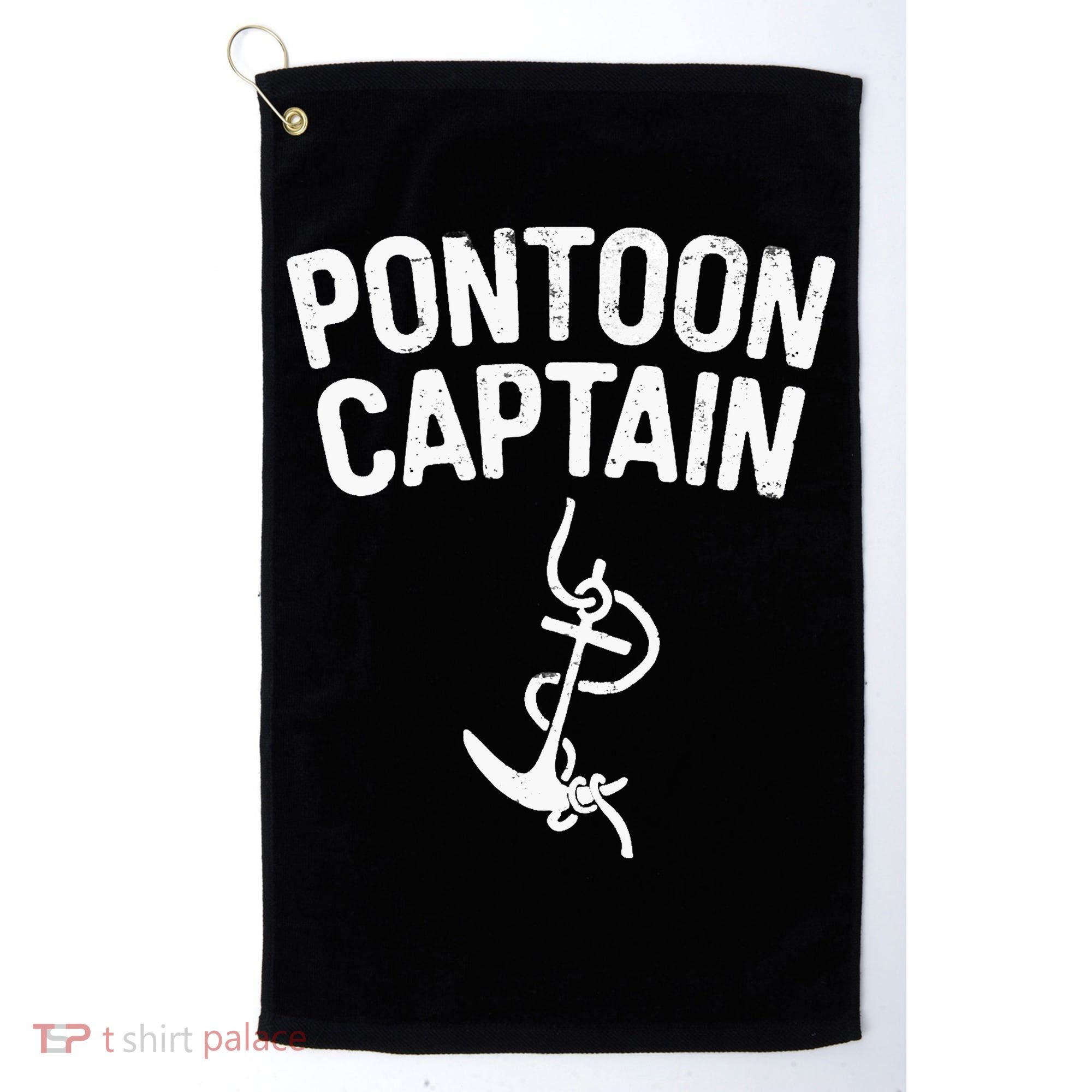 Pontoon Captain Anchor Captain Skipper Golf Towel