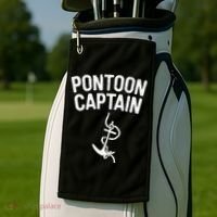 Pontoon Captain Anchor Captain Skipper Golf Towel thumb 2