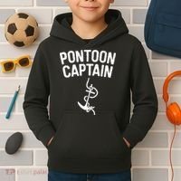 Pontoon Captain Anchor Captain Skipper Kids Hoodie thumb 2