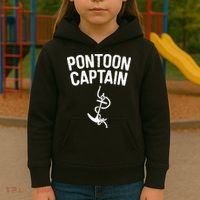 Pontoon Captain Anchor Captain Skipper Kids Hoodie thumb 3