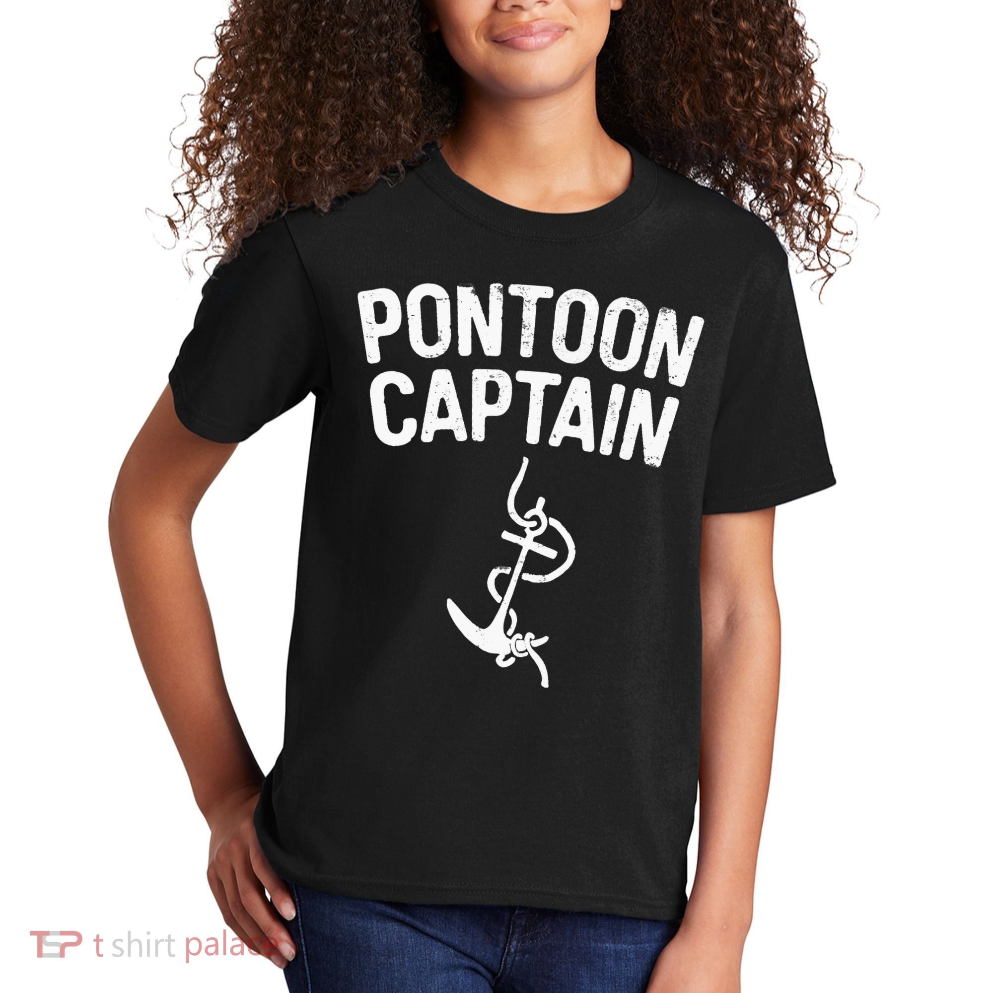 Pontoon Captain Anchor Captain Skipper Kids T-Shirt
