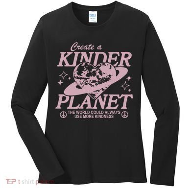 Planet Create A Kinder Choose Kindness Retro Women's Long Sleeve Shirt