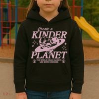 Planet Create A Kinder Choose Kindness Retro Kids Hoodie thumb 3