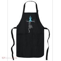 Prostate Cancer Awareness Light Blue Ribbon Faith Survivor Apron thumb 0
