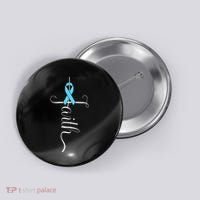 Prostate Cancer Awareness Light Blue Ribbon Faith Survivor Button thumb 0