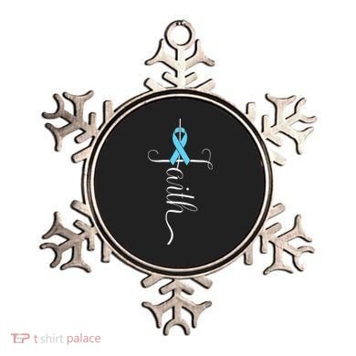 Prostate Cancer Awareness Light Blue Ribbon Faith Survivor Ornament