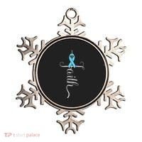 Prostate Cancer Awareness Light Blue Ribbon Faith Survivor Ornament thumb 0