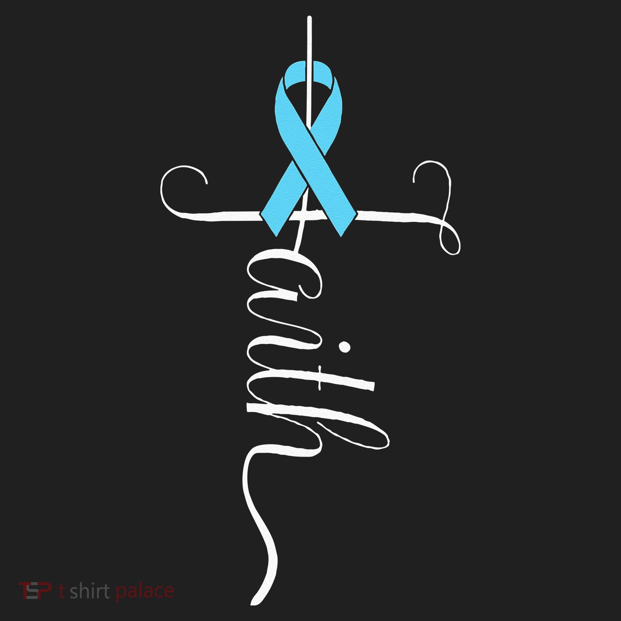 Prostate Cancer Awareness Light Blue Ribbon Faith Survivor Golf Towel