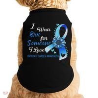 Prostate Cancer Awareness I Wear Blue Sunflower Ribbon Doggie Tank thumb 0