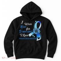 Prostate Cancer Awareness I Wear Blue Sunflower Ribbon Hoodie thumb 0