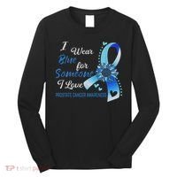 Prostate Cancer Awareness I Wear Blue Sunflower Ribbon Long Sleeve Shirt thumb 0