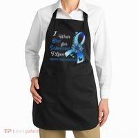 Prostate Cancer Awareness I Wear Blue Sunflower Ribbon Apron thumb 2