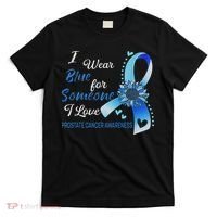 Prostate Cancer Awareness I Wear Blue Sunflower Ribbon T-Shirt thumb 0