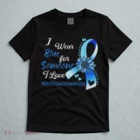 Prostate Cancer Awareness I Wear Blue Sunflower Ribbon T-Shirt thumb 5