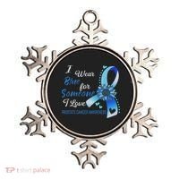 Prostate Cancer Awareness I Wear Blue Sunflower Ribbon Ornament thumb 0
