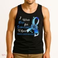 Prostate Cancer Awareness I Wear Blue Sunflower Ribbon Tank Top thumb 3