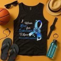 Prostate Cancer Awareness I Wear Blue Sunflower Ribbon Tank Top thumb 4