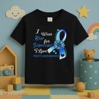 Prostate Cancer Awareness I Wear Blue Sunflower Ribbon Toddler T-Shirt thumb 3