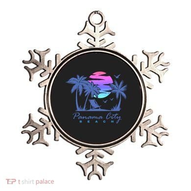 Panama City Beach Florida Vacation Trip Retro Vintage Sunset Gift Ornament