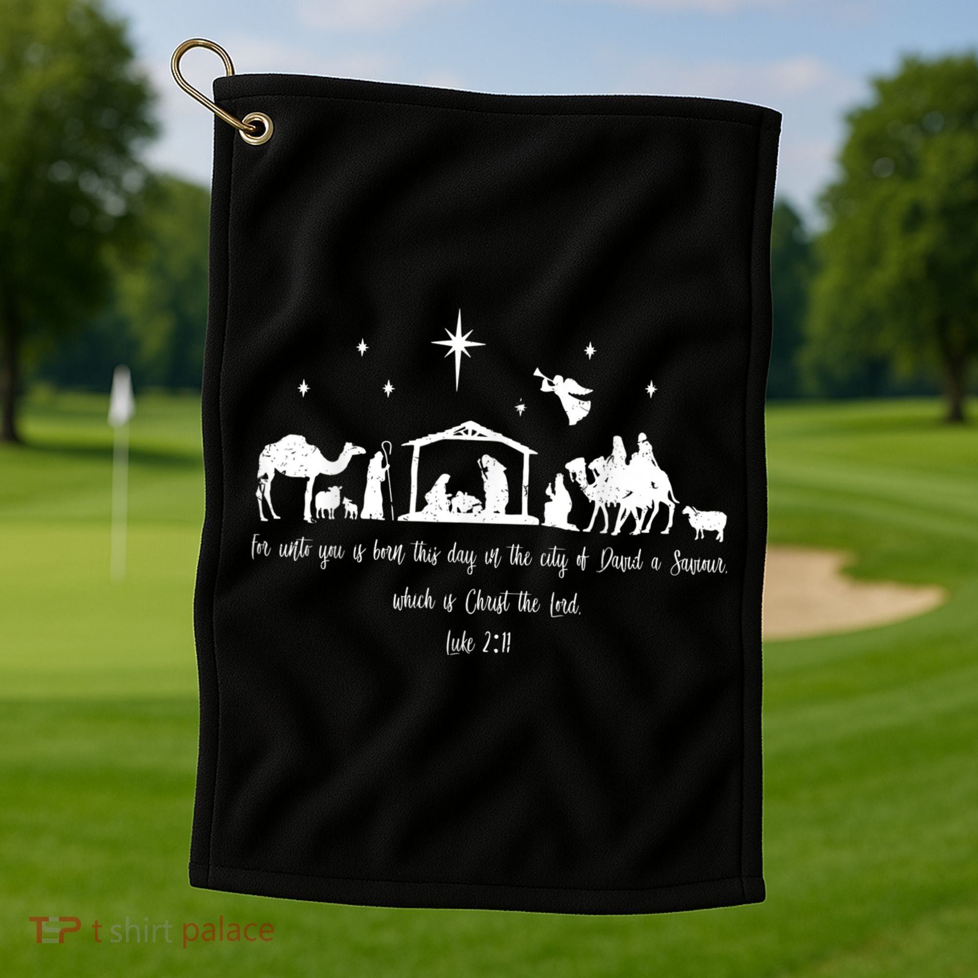 Ph Christian Bible Costume Christmas Nativity Luke Golf Towel